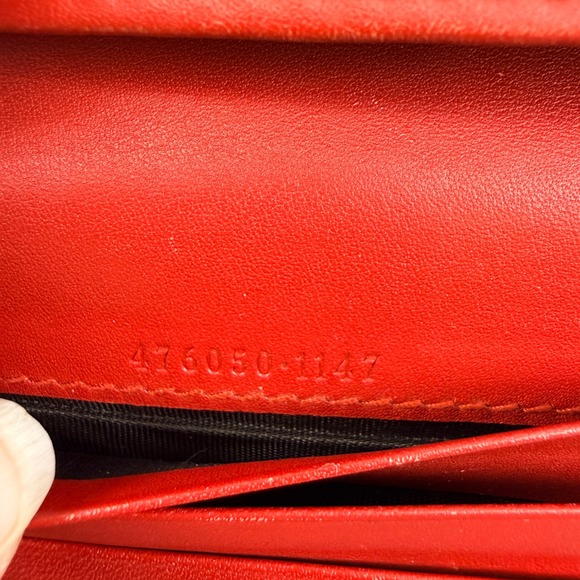Gucci Cherry Wallet GG Supreme Canvas Red Leather Compact 476050-1147 - Picture 13 of 15
